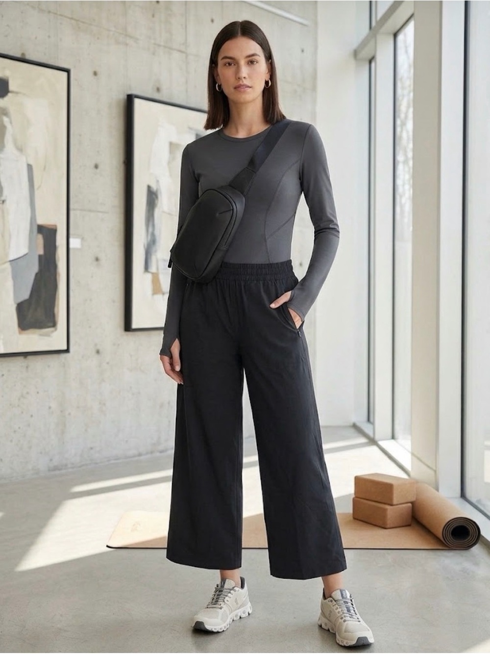 Lululemon Wanderer Crop Athletic Performance Culotte Black 14 Tall